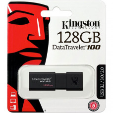 MEMORIE USB 3.0 KINGSTON 128 GB, cu capac, carcasa plastic,negru  DT100G3/128GB