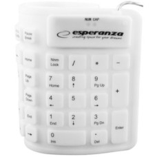 Keyboard Esperanza din silicon, Ek126w, USB, Rezistenta la apa, Alb  UKESPRSP0000002